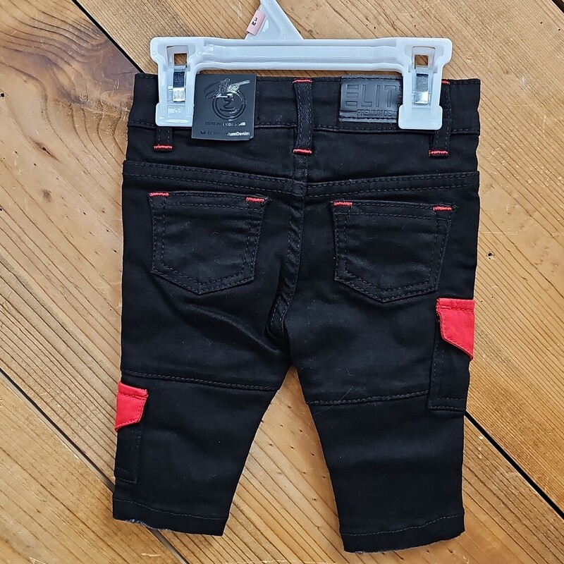 NEW ELITE PREMIUM JEANS, BLACK, Size: 3MONTHS
